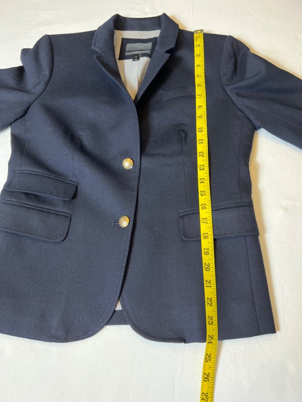J. Crew Schoolboy Navy Wool Blend Blazer with Gold Tone Buttons Preppy Academia - Picture 6 of 12